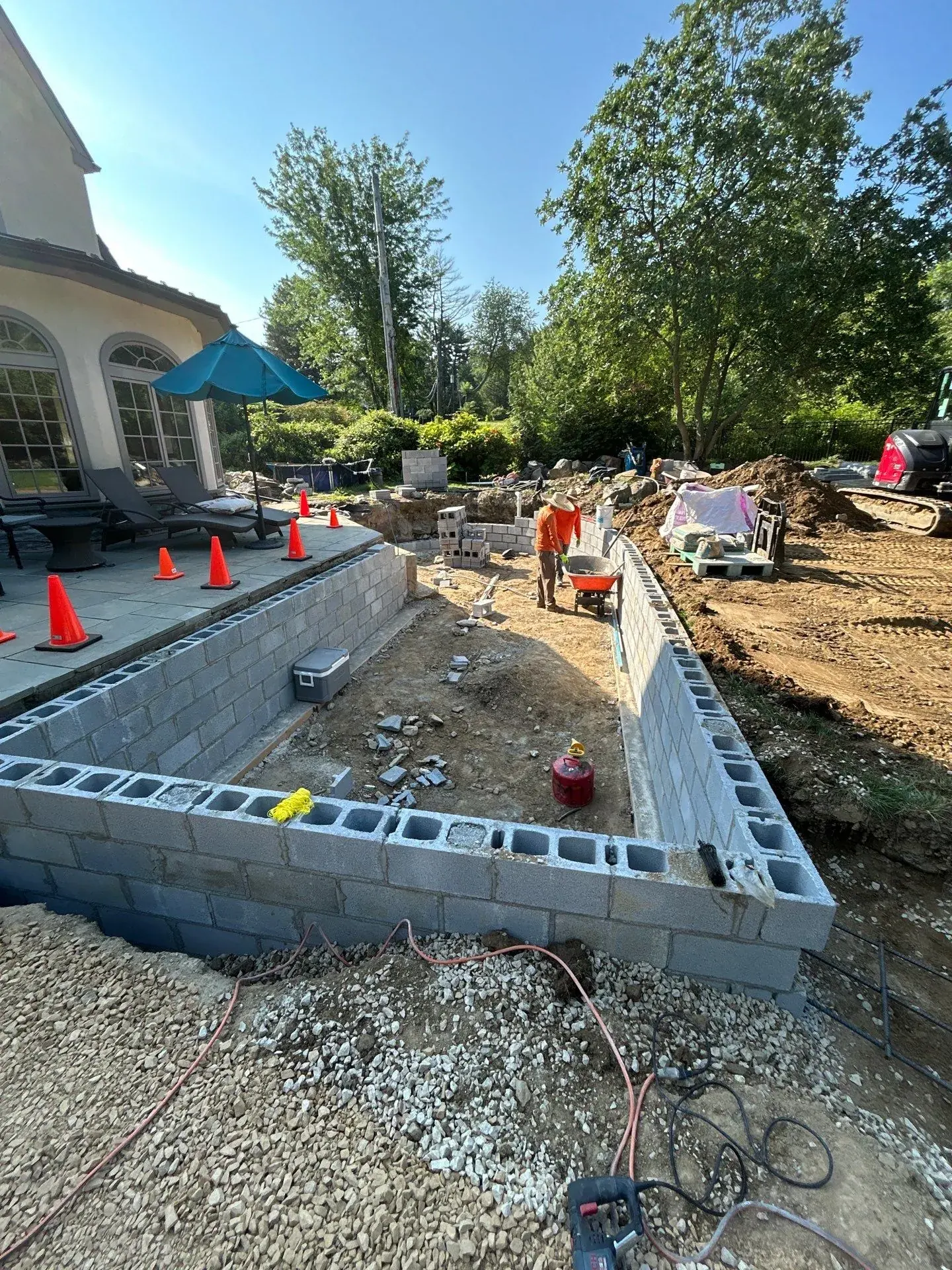 Rock Water Ponds crew building a custom water feature